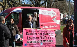 Fathers 4 Justice protesting the Pink Bus New Fathers 4 Justice Confront Harriet Harman's Pink Bus.jpg