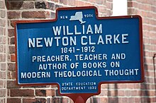 Historischer Marker des Staates New York - William Newton Clarke.JPG