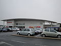 The Sainsbury's store, off Foxes Road, Newport, Isle of Wight, seen in July 2011. It is seen just before major reconstruction work took place to extend the store with more shop floor space and a new decked car park.