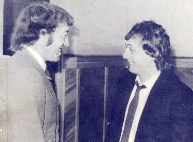 Dobrin (left) with Ilie Balaci in 1988