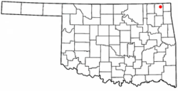 Location of Welch, Oklahoma