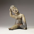 Figurka siedzącego mężczyzny, kultura Olmeków, lata około 1200-900 p.n.e.