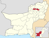 Map of Balochistan with Ziarat District highlighted