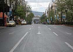 Вулиця Панепістиміу в східному напрямку