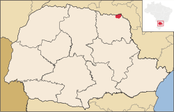 Localização de Cambará no Paraná