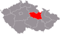 A Pardubicei kerület fekvése Csehországon belül