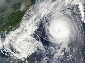 Two tropical cyclones