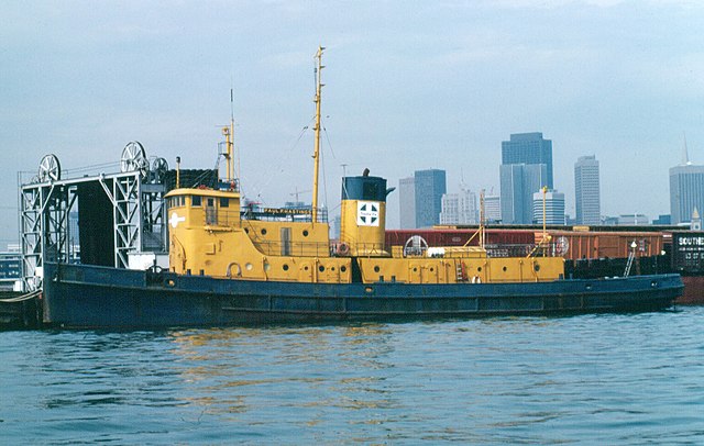 The tugboat Paul P. Hastings in China Basin, San Francisco in 1982. At this time she was the last of the Santa Fe Railroad tugs still in service