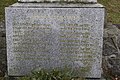 English: Pedestal of World War II victims memorial in Budišov. Čeština: Podstavec pomníku obětem 2. sv. války v Budišově.