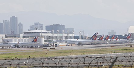 Philippine Airlines aircraft grounded at the Ninoy Aquino International Airport due to the Luzon enhanced community quarantine, March 25 Philippine Airlines grounded planes COVID19.jpg