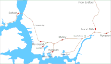 Plymouth railway network in 1876 Plymouth rail map 1876.gif