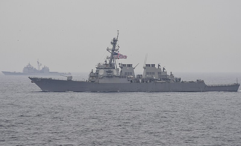 File:Port bow view of USS Fitzgerald (DDG-62) and USS Lake Champlain (CG-57) underway 170601-N-RM689-079.jpg