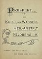 Prospekt Wasserheilanstalt Dr. Kausch 1910