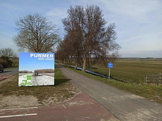 In 2022 is de Purmer 400 jaar droog. Het begin van de Monnickendammerweg.