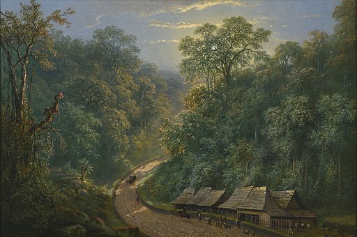 Raden Sarief Bustaman Saleh - Mail Station at the Bottom of Mount Megamendung (1871)
