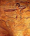 Ramses nella battaglia di Qadeš, dai rilievi del Tempio Grande di Abu Simbel