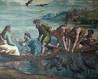 The Miraculous Draught of Fishes, 1515, one of the seven remaining Raphael Cartoons for tapestries.