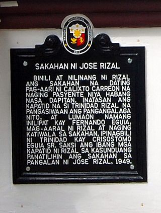<span class="mw-page-title-main">José Rizal's farm</span> Historic site in Zamboanga del Norte, Philippines