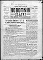 Front page of the Robotnik Śląski newspaper, 8 January 1924