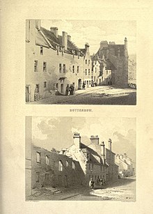 The Rottenrow as it looked in the Victorian era, from Views and Notices of Glasgow in Former Times (1848) Rottenrow.jpg