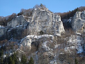 Castle rocks with small remains of the core castle