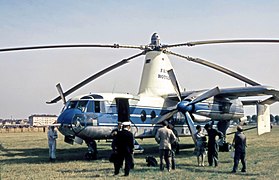 Gyrodyne: The Fairey Rotodyne prototype, a combination of helicopter, autogyro and medium distance propeller airliner that never reached series production.