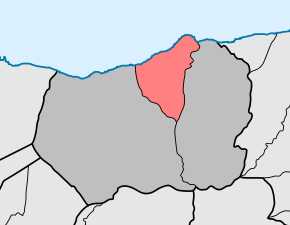 Localização no município de São Vicente