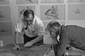 Saarinen office staff. Eero Saarinen (left) and Kevin Roche, Bloomfield Hills, Michigan.jpg