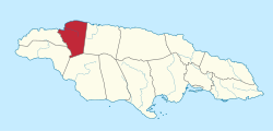 聖詹姆斯區在牙買加的位置