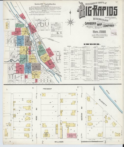 File:Sanborn Fire Insurance Map from Big Rapids, Mecosta County, Michigan. LOC sanborn03930 004-1.tif