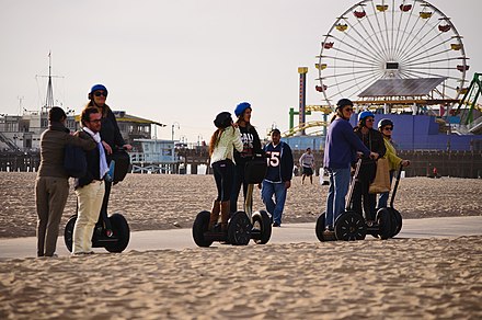 People on Segways on Santa Monica State Beach