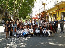 SaveEUYO flashmob in Budapest, May 2016 SaveEUYO.jpg