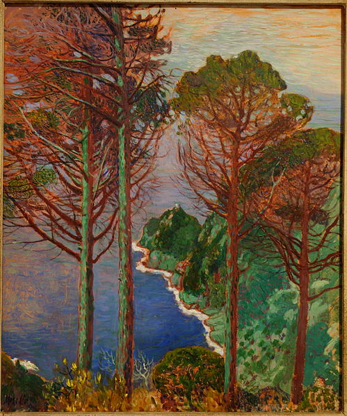 File:Sea from a High Promontory by Rubaldo Merello (1872-1922), 1910-1914, oil on cardboard - Accademia Ligustica di Belle Arti - DSC02293.JPG