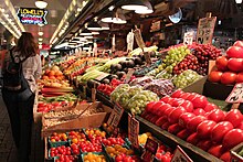 An assortment of fruits available for sale Seattle marketplace.jpg