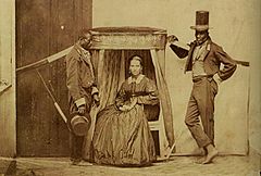 被奴隶抬着的贵妇，巴西圣保罗， ca.1860