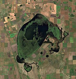 Snímek jezera ze satelitu Sentinel 2 (2021)