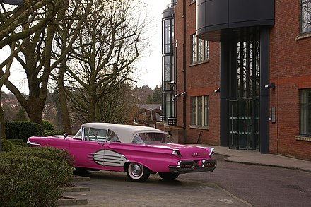 Sheilas' Wheels outside the head office of esure in Reigate; esure was started by Peter Wood.