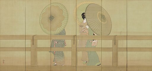 Shimomura Kanzan - Spring Rain (left screen)