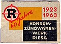 Die Zündholzfabrik wurde, wie alle GEG-Betriebe in der Ostzone, durch Befehl der SMA vom Dezember 1945, der Verfügung durch die GEG entschädigungslos entzogen.