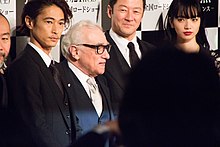 Silence Japan Premiere- Kubozuka Yosuke, Martin Scorsese, Asano Tadanobu & Komatsu Nana (36370222054).jpg
