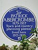 Sir Patrick Abercrombie 1879-1957 Town and Country Planning Pioneer lived here 1915-1935.jpg