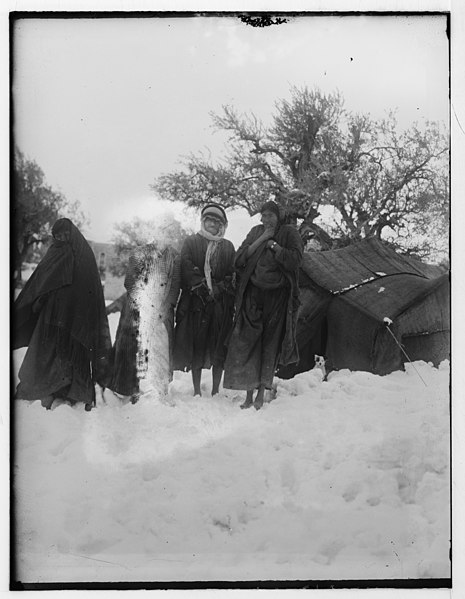 File:Snow in Jerusalem, 1921. Arab women in snow near tent LOC matpc.00796.jpg