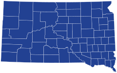 South Dakota Democratic presidential primary election results by county, 2020.svg