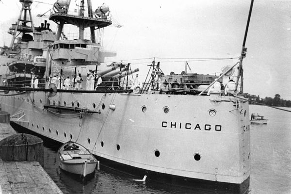 USS Chicago docked in Brisbane, March 1941