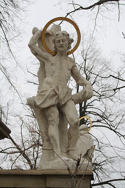 File:Statue of Saint Sebastian in Budišov, Třebíč District.jpg