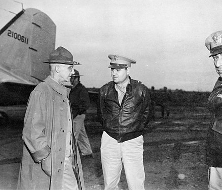 Major General Curtis LeMay talking with General Joseph W. Stilwell
