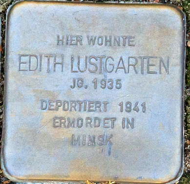 Stolperstein für Edith Lustgarten an der Bachstraße 75 in Bremen