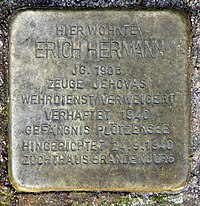 Stolperstein Straßburger Str 16 (Prenz) Erich Hermann.jpg
