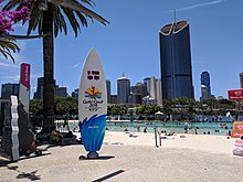 Countdown clock in Streets Beach at South Bank Parklands Streets Beach (38336072865).jpg