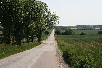 Surveyor-created road in rural Denmark